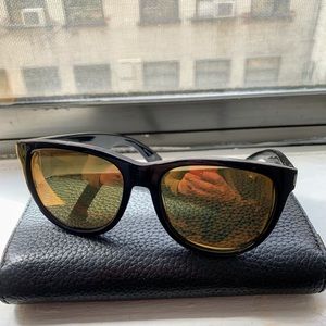 Saint Laurent Surf Sunglasses in Black & Gold